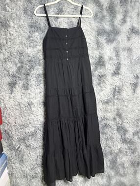 Black Spaghetti Strap Maxi Dress with Lace Detailing